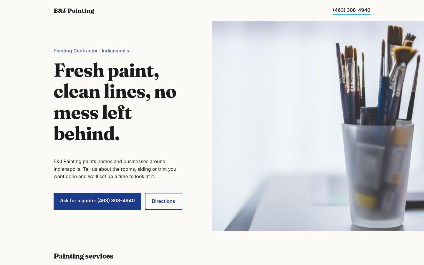 Preview site for E&J Painting