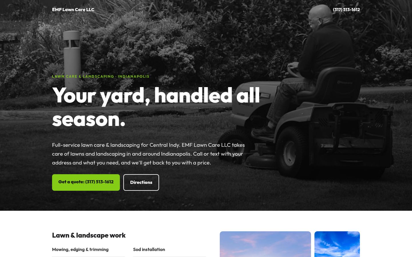 Preview site for EMF Lawn Care