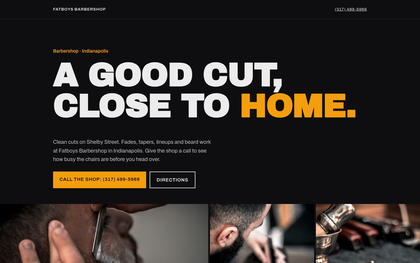 Preview site for Fatboys Barbershop